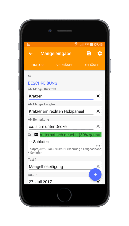 Screenshot Raumerkennung